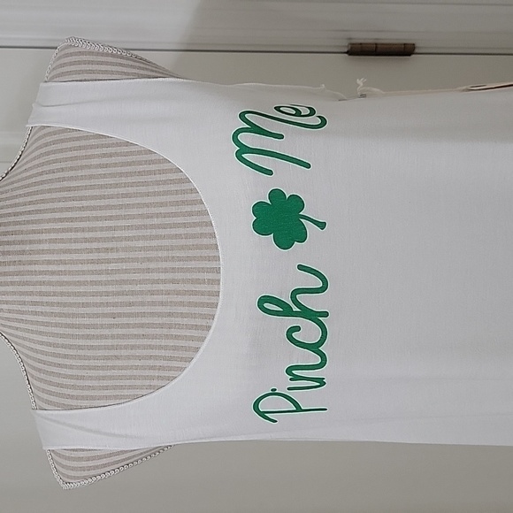 Sweet Claire, Size L, NEW with Tags White Tank Top "Pinch Me" - Picture 2 of 11
